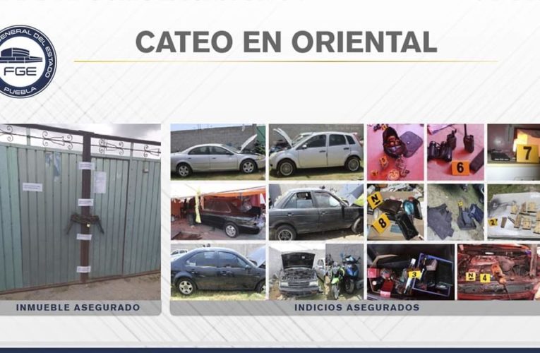 Decomisan vehículos y armas durante cateo en Oriental.