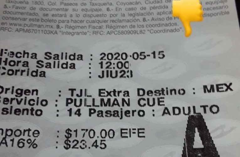 PULLMAN DE MORELOS INCREMENTA PRECIO DEL PASAJE