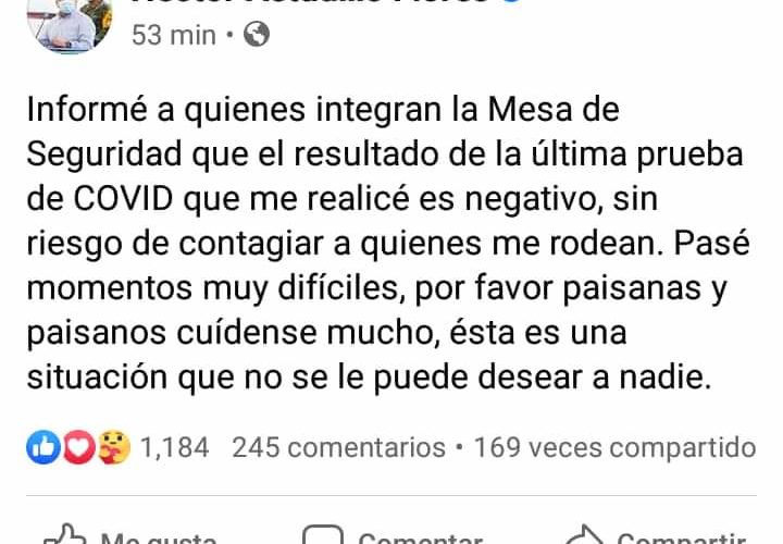 No es fuente de contagio Covid-19, dice el gobernador Astudillo, ya se recuperó.