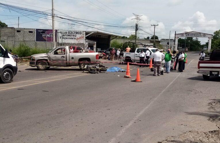Choca motociclista contra camioneta en Veracruz.