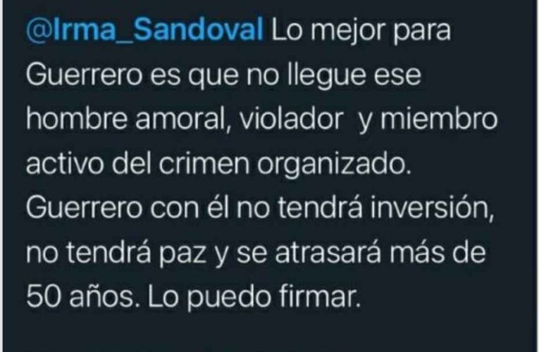 Violador,miembro activo del crimen organizado, debería estar preso, se refirió al candidato de Morena Félix Salgado; ex fiscal del Estado de Guerrero.