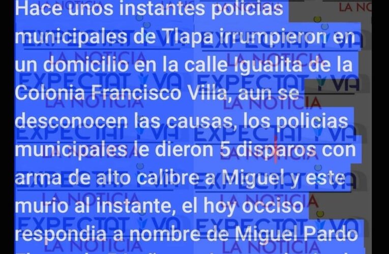 Matan policías municipales de TLAPA, al repeler la agresión contra un sujeto armado con un machete.