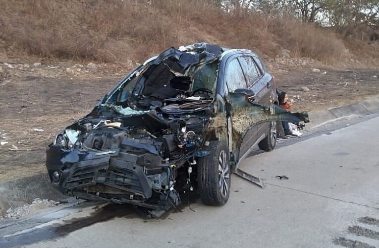 Aparatoso accidente en la autopista del sol, a la altura de palo blanco.