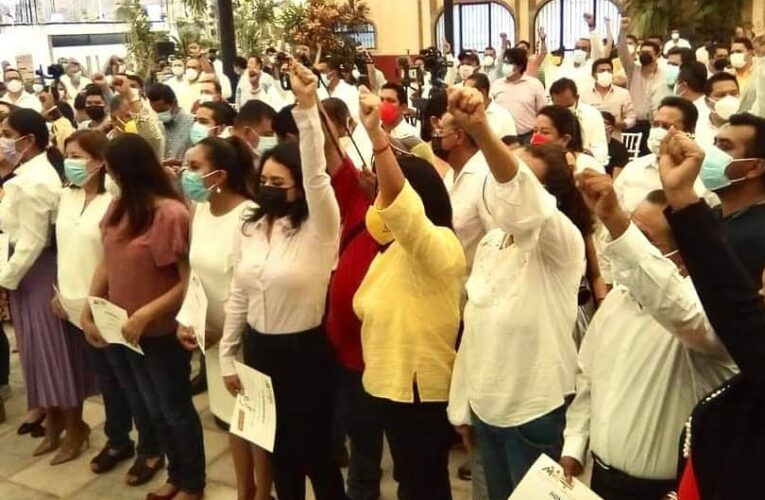 Héctor Apreza y Evodio Velázquez coordinadores de campaña de Mario Moreno de la Alianza PRI-PRD.