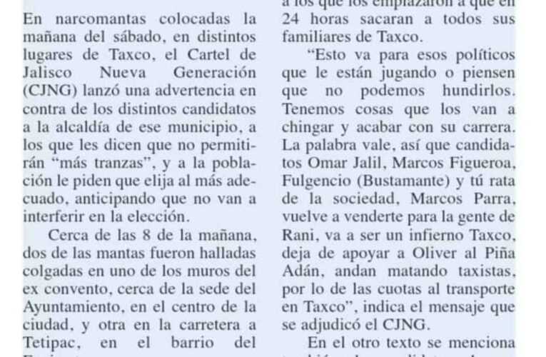 Tiembla ante amenazas el presidente municipal panista de Taxco; Marcos Efrén Parra Gómez.