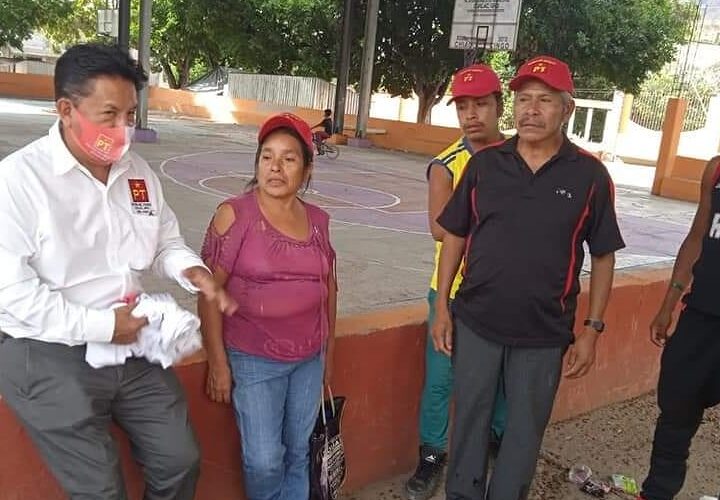 Visita casa por casa, conquistando el voto el candidato del PT a la alcaldía de Cualac; Eugenio García Meza.