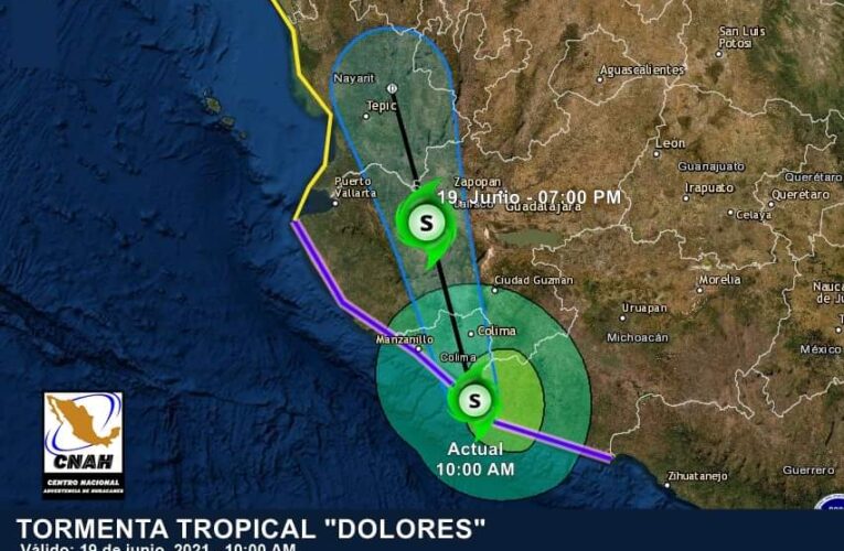 Dolores ingresa a tierra como una fuerte Tormenta Tropical: Alerta sobre Colima, Michoacán y Jalisco.