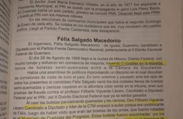 Así ganó la diputación Félix Salgado; el diputado costales en 1988.