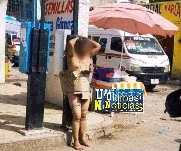 GOLPEAN, AMARRAN Y DESNUDAN A SUJETO ACUSADO DE ABUSAR DE UNA MENOR EN IGUALA.