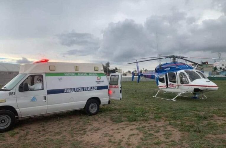 Trasladan de emergencia en helicóptero a adolescente de 16 años, enferma de covid.