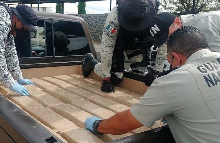 GUARDIA NACIONAL INCAUTA 400 KILOS DE PROBABLE MARIHUANA EN NUEVO LEÓN.
