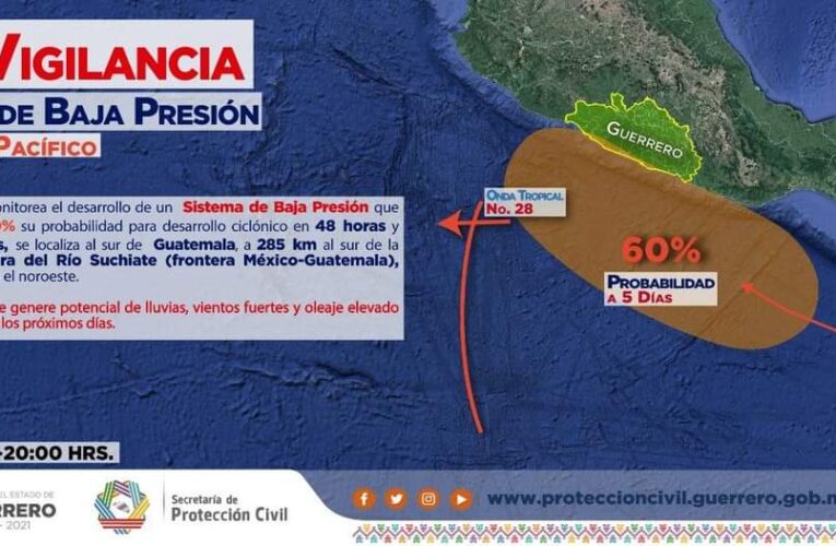 POSIBLE FORMACIÓN DE CICLÓN TROPICAL FRENTE A LAS COSTAS DE GUERRERO.