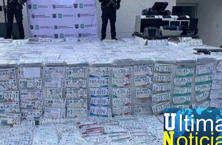 Duro golpe a la delincuencia en la CDMX, incautan más de 5 mil placas de automóviles robadas.