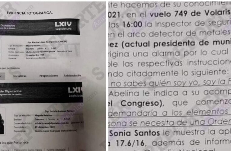 A mentadas de madre y amenazas a guardias de seguridad del aeropuerto de Acapulco, la alcaldesa morenista Abelina López.