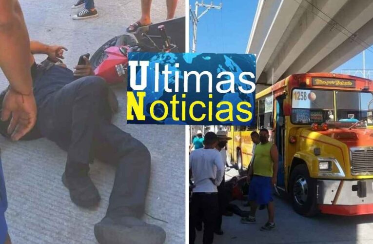 Chofer de camión urbano atropella a policía vial en Acapulco.