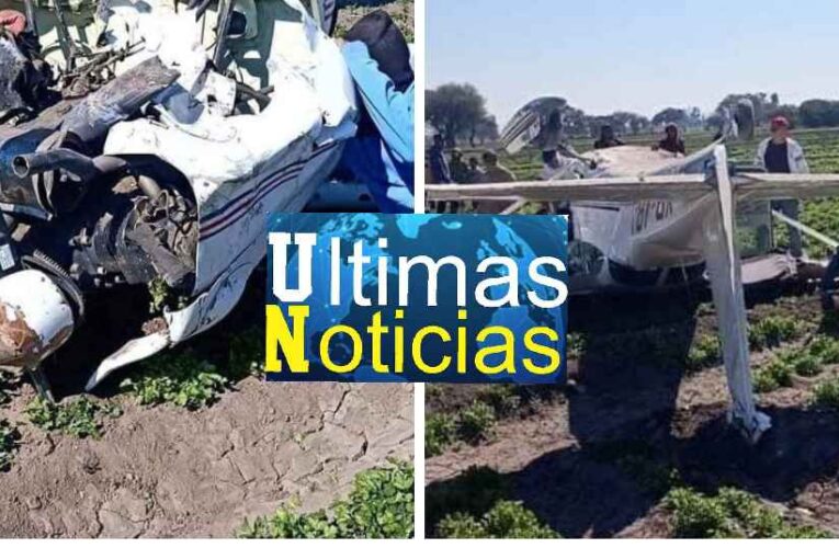 Cae avioneta sobre campos de cultivo en Puebla: 2 heridos.