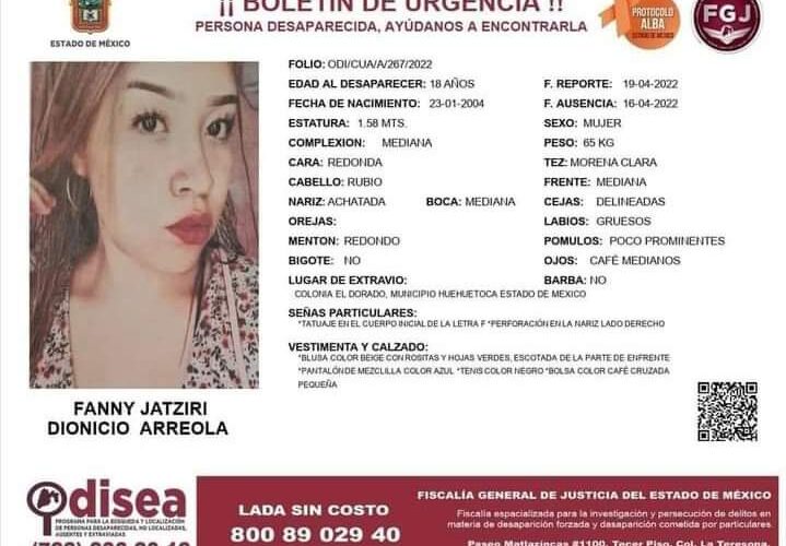 “Me subieron a una camioneta”, dijo Fanny a su familia; lleva 4 días desaparecida