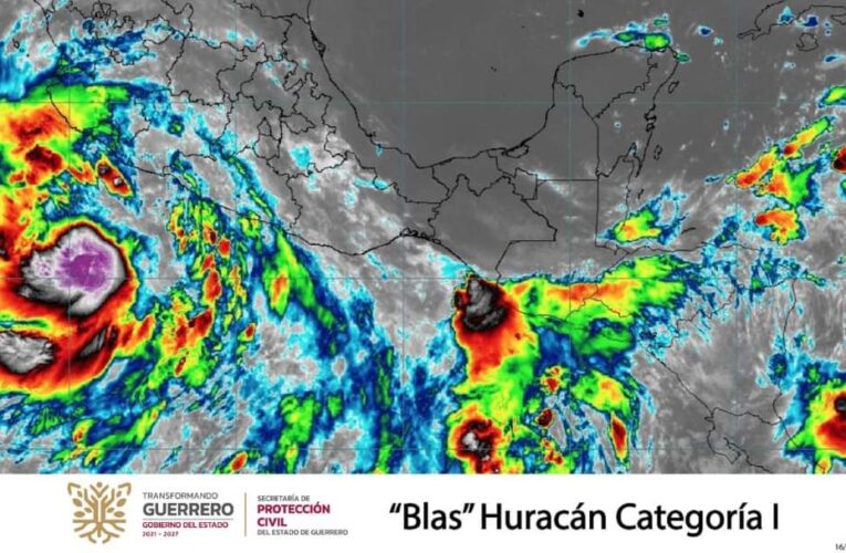 Continuarán lluvias en Guerrero por paso del huracán Blas: PC.