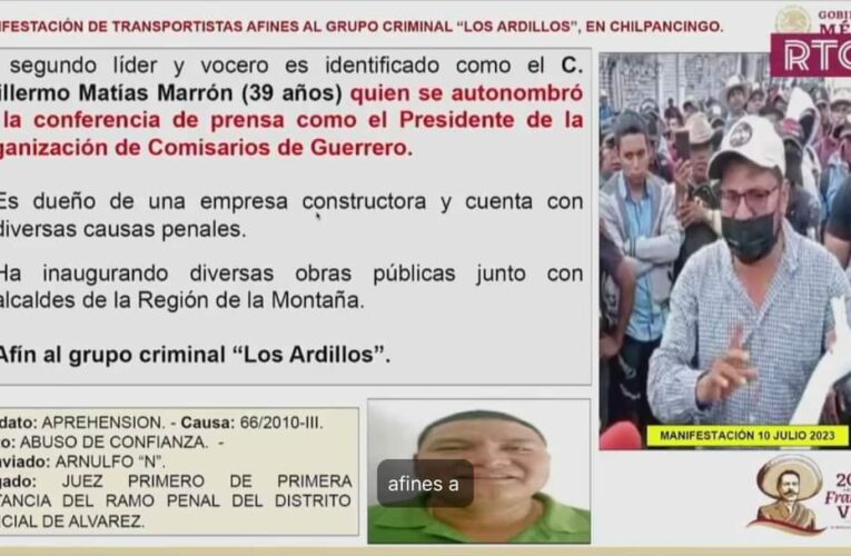 Confirma gobierno federal vínculos de protesta en Chilpancingo con grupo delictivo “Los Ardillos”.