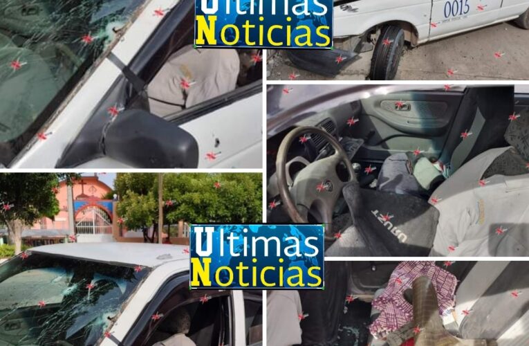 Ataque armado de sicarios en Iguala ,deja taxi baleado y más de 40 casquillos percutidos