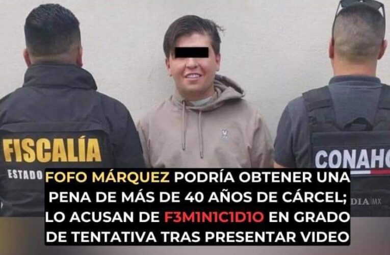 Fofo Márquez, podría obtener una pena de 40 años de cárcel;  f3m1n1c1d1o en grado de tentativa.