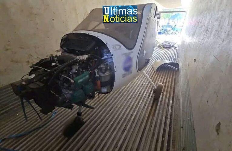Aseguran una avioneta desarmada; transportada como carga en Morelos, al parecer pertenece a una célula criminal.